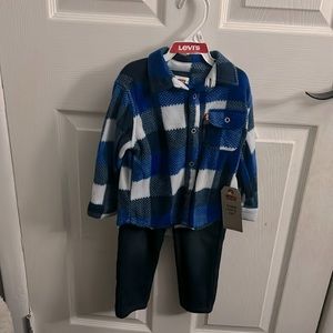 Levi’s 3 boys piece flannel set. 18 months